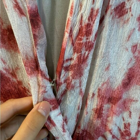 ROCOCO SAND Wrap-Effect Tie-Dyed Jacquard Mini Long Sleeve Dress - Picture 7 of 15